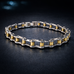 Links & Chain Gold Silver Plain Stainless Steel Bracelet For Men