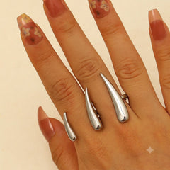 Modern Sculptural Spike Silver Plated Plain Cocktail Ring For Women