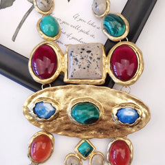 Multi Color Gold Plated Beads Alloy Necklace for Women