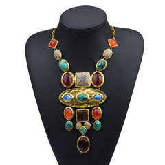 Multi Color Gold Plated Beads Alloy Necklace for Women