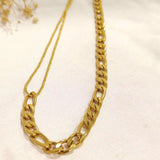 Half Curb Chain 18K Gold Stainless Steel Anti Tarnish Necklace Chain For Women