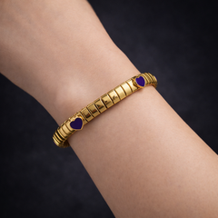 Purple Heart Gold Silver Plated Anti Tarnish Stainless Steel Bracelet