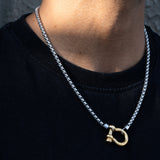 Charm Silver 18K Gold Stainless Steel Anti Tarnish Necklace Pendant Chain For Men