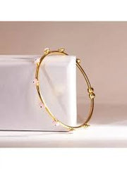 Evil Eye Gold Plated Beads Anti Tarnish Copper Cuff & Kada For Women