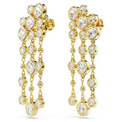 Solitaire Gold Plated Cubic Zirconia Rhinestone Alloy Dangler Earrings