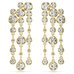 Solitaire Gold Plated Cubic Zirconia Rhinestone Alloy Dangler Earrings