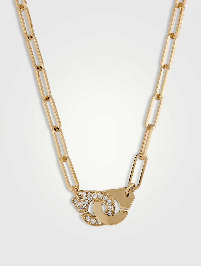 Gold Handcuff Gold Cubic Zirconia Copper Necklace For Women