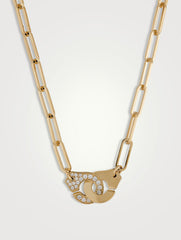 Gold Handcuff Gold Cubic Zirconia Copper Necklace For Women