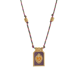Dual Heat Gold Multi Beads Thread Anti Tarnish Necklace Pendant