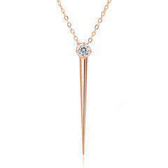 Brass 18k Rose Gold Solitaire Javeline Pendant For Women