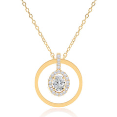 Oval Geometric Pendant