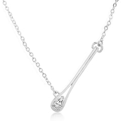 Brass 18k Rose Gold Tilting Drop Crystal Pendant For Women