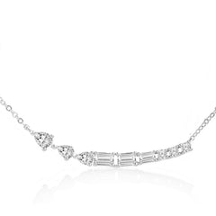 Brass 18k Rose Gold Fluid Crystal Necklace For Women
