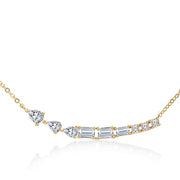 Brass 18k Rose Gold Fluid Crystal Necklace For Women