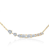 Brass 18k Rose Gold Fluid Crystal Necklace For Women