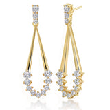 Brass 18k Rose Gold Drop Shape Dangle Earring Pair For Women