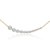 Brass 18k Rose Gold Graduating Crystal Necklace For Women