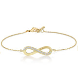 Brass 18k Rose Gold Infinity Chain Bracelet For Women