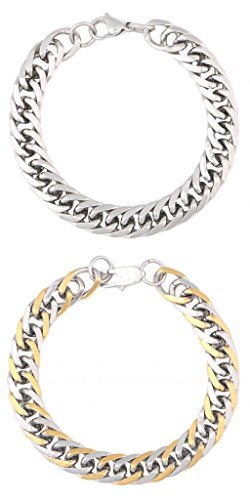 316L Stainless Steel Classic 3D Curb Men Plated Bracelet For Men