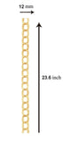 22K Gold Plated Italian Broad Multi Links 23.6" Chain For Men