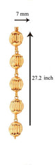 Traditional 22K Gold Plated Pumkin Bead Mala Chain 27.2"