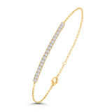 Brass 18k Rose Gold Crystals Bar Bracelet For Women