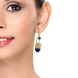 18K Gold Plated Blue Green Pearl Dangling Earrings For Women