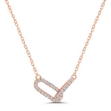 Brass 18k Rose Gold Friends Linked Up Necklace For Women
