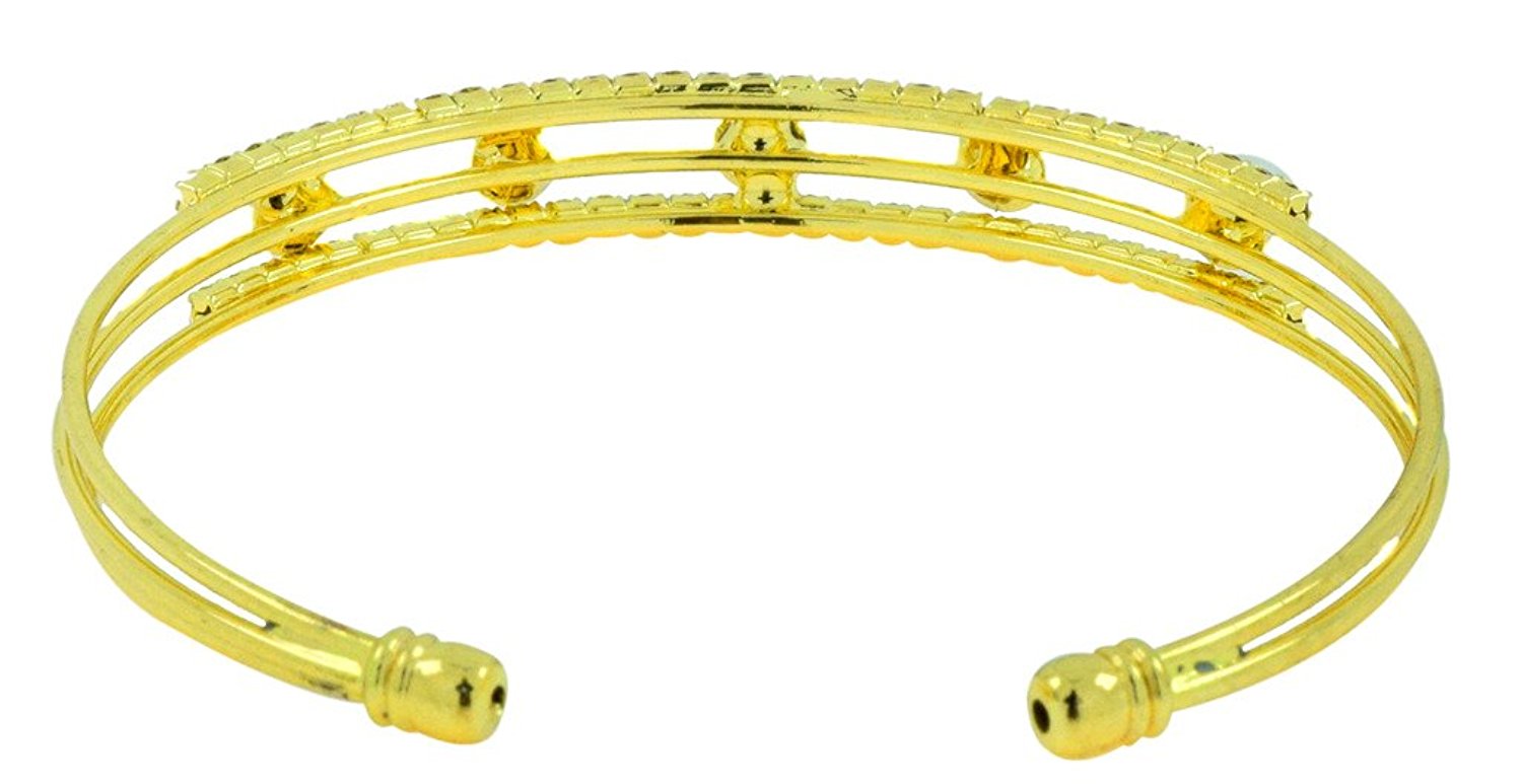 Daily Work Wear Pearl Cz Stud Earring + Light Weight Cuff Kada Combo
