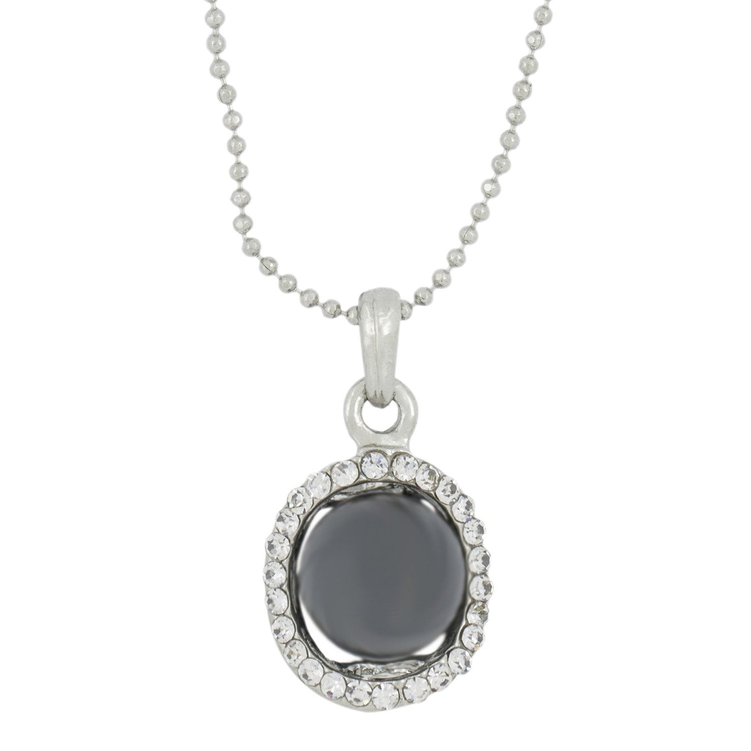 Flower Cz Silver Pearl Pendant Chain Necklace Combo
