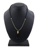 Indian Designer Black Beads Cz Gold Plated Necklace Chain Mangalsutra For Women