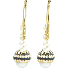 Pearl Enamel Bali Earrings