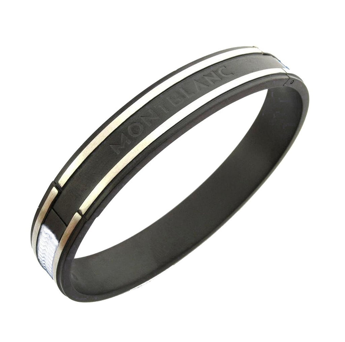 Stainless Steel Black Oval Free Size Kada Stylish Bracelet Men
