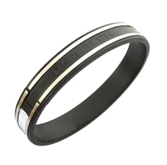 Stainless Steel Black Oval Free Size Kada Stylish Bracelet Men