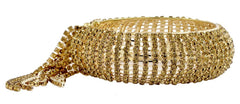 Free Size Three Dimensional Champagne 14K Gold Kada Bracelet Bangle
