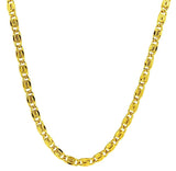 Italian Designer 316L Surgical Stainless Steel 22K Gold Plated 24" Curb Chain For Men