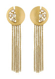 Designer Long Kundan Antique Gold Plated Dangling Tassel Earring For Women