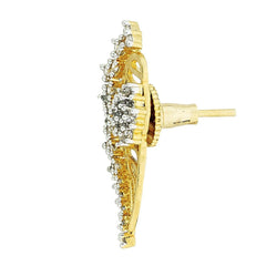 Flower 18K Gold Plated Ear Cuff Jacket Pair Stud Earring For Women