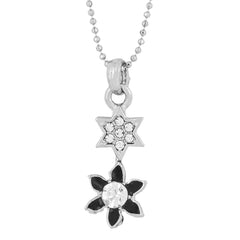 Heart 18K Gold Plated Cz Pearl Necklace Pendant Chain Set Girls