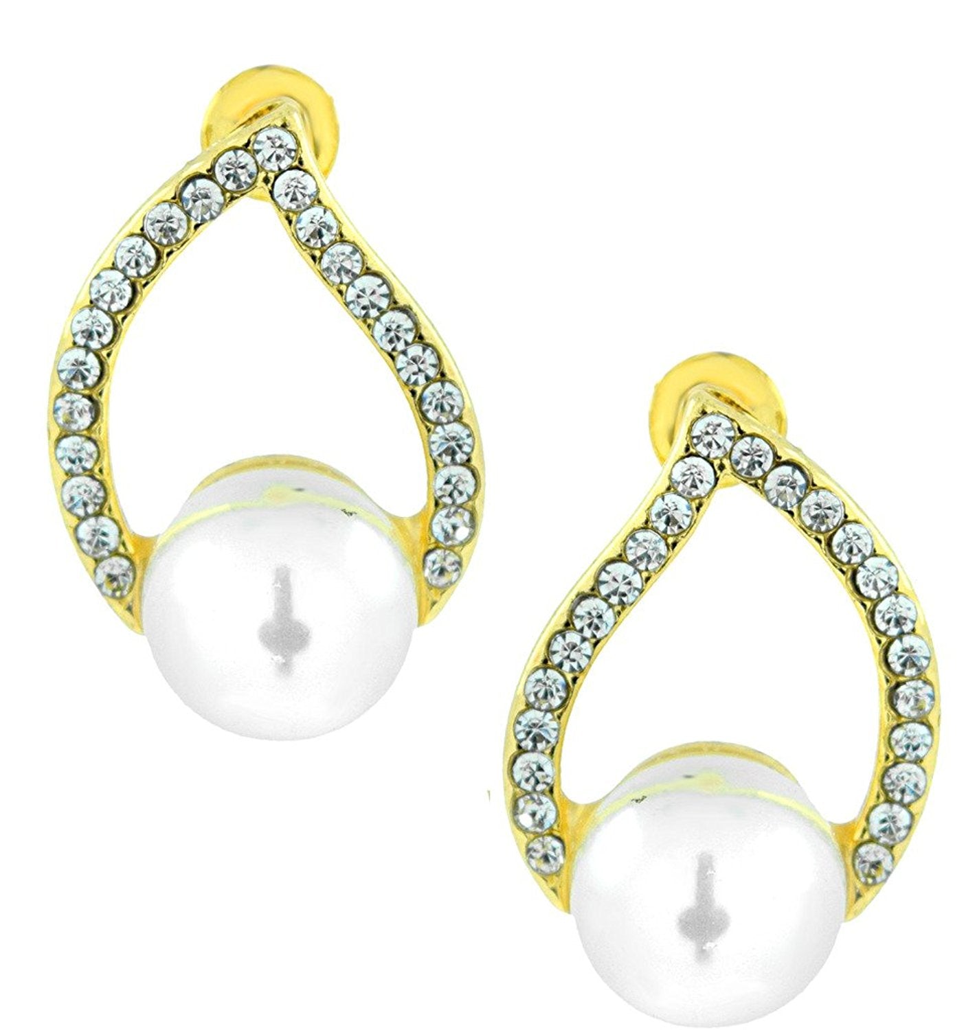 Daily Work Wear Pearl Cz Stud Earring + Light Weight Cuff Kada Combo