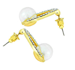Daily Work Wear Pearl Cz Stud Earring + Light Weight Cuff Kada Combo