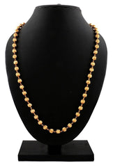 Traditional 22K Gold Plated Pumkin Bead Mala Chain 27.2"