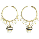 Pearl Enamel Bali Earrings