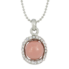 Trendy Rhodium Plated Cz Pearl Necklace Pendant Chain Set Girls