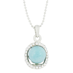 Trendy Rhodium Plated Cz Pearl Necklace Pendant Chain Set Girls
