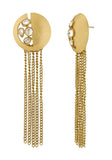 Designer Long Kundan Antique Gold Plated Dangling Tassel Earring For Women