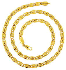 Italian Designer 316L Surgical Stainless Steel 22K Gold Plated 24" Curb Chain For Men