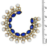 Chaand Bali Marquise Gold Plated Blue Pearl Earring For Women