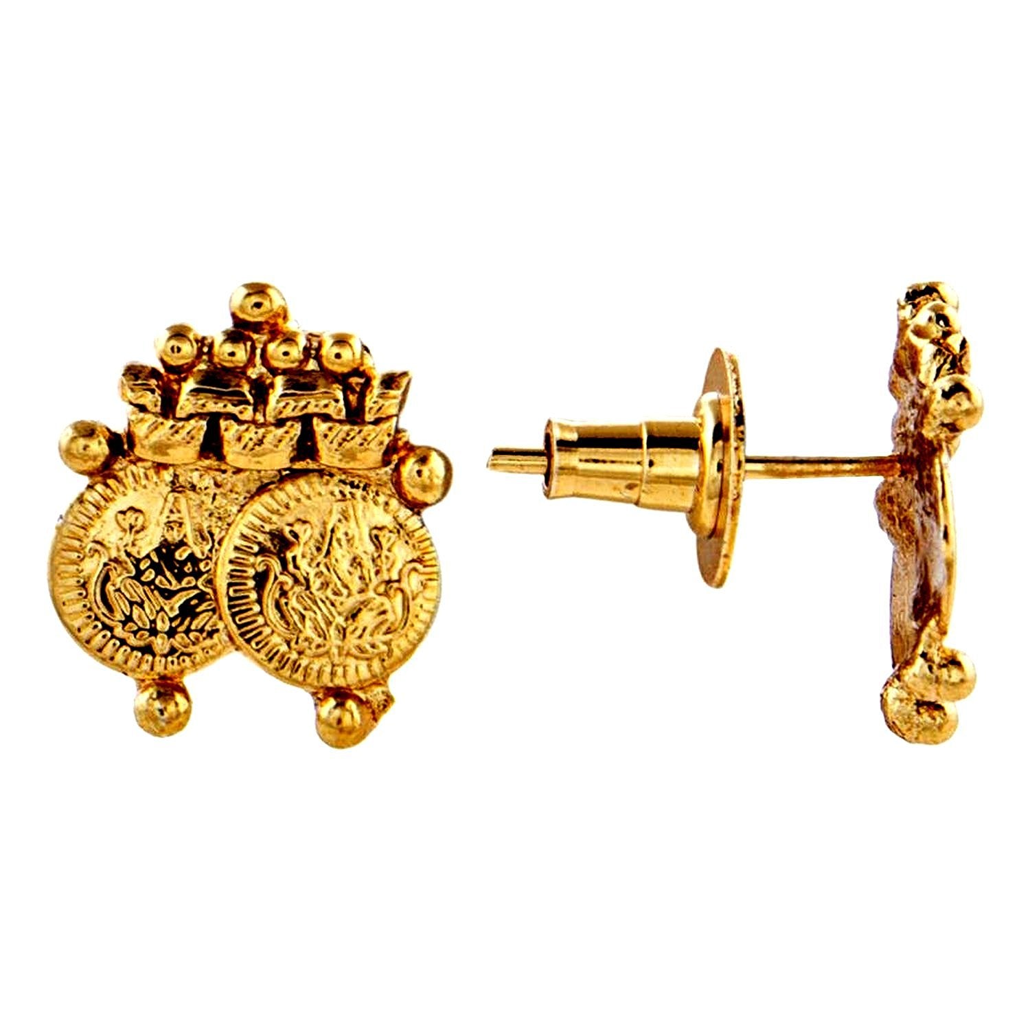 Lakshmi Gold Coin Temple Antique Traditonal Necklace Earrings Set