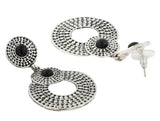 Indian Geometric Oxidized German Silver Black Dangling Earring